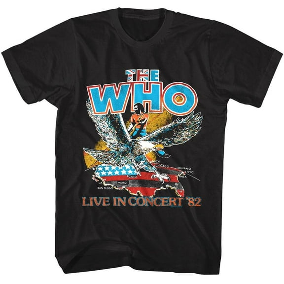 The Who Live In Concert '82 Men's T Shirt (Black, Adult3XL)