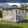 thumbnail image 6 of BELLEZE 12 x 12ft Hardtop Gazebo, Widen Pole Outdoor Canopy, Aluminium Frame Galvanized Steel Double Roof Waterproof Gazebo Tent with Nettings and Curtains for Patio, Backyard, Deck, Lawns, Garden, 6 of 7