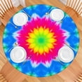 thumbnail image 2 of Colorful Tie Dye Lotus Pattern Round Fitted Tablecloth with Elastic Edge,Dining Table Cover Waterproof,Outdoor Round Tablecloth for Camping,Dining,Indoor and Outdoor, 2 of 7