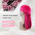 thumbnail image 2 of Pack of 6 Velour Headwraps Assorted Colors Bright Color Luxury Pirate Hat Single Layer Muslim Style Breathable Hair Bonnet Black, 2 of 4