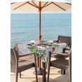 thumbnail image 2 of Outdoor Tablecloth with Umbrella Hole and Zipper, Grey Snowman Christmas Square Table Cloth 54x54 Inch Waterproof Tablecloth, Xmas Tree Snowflake Winter Birds Picnic Table Cover for Patio Camping, 2 of 7