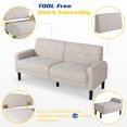 Walsunny 63" Small Loveseat Sofa Couch,Modern Couch for Small Space