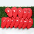 thumbnail image 1 of 12 Piezas Cubiertas De Hierro De Golf Gruesas Cubiertas De Cuero Sintético Gruesas De Golf Funda Protectora Se Adapta A Todas Las Marcas - Impermeable rojo Baoblaze Putter de golf en la cabeza, 1 of 5