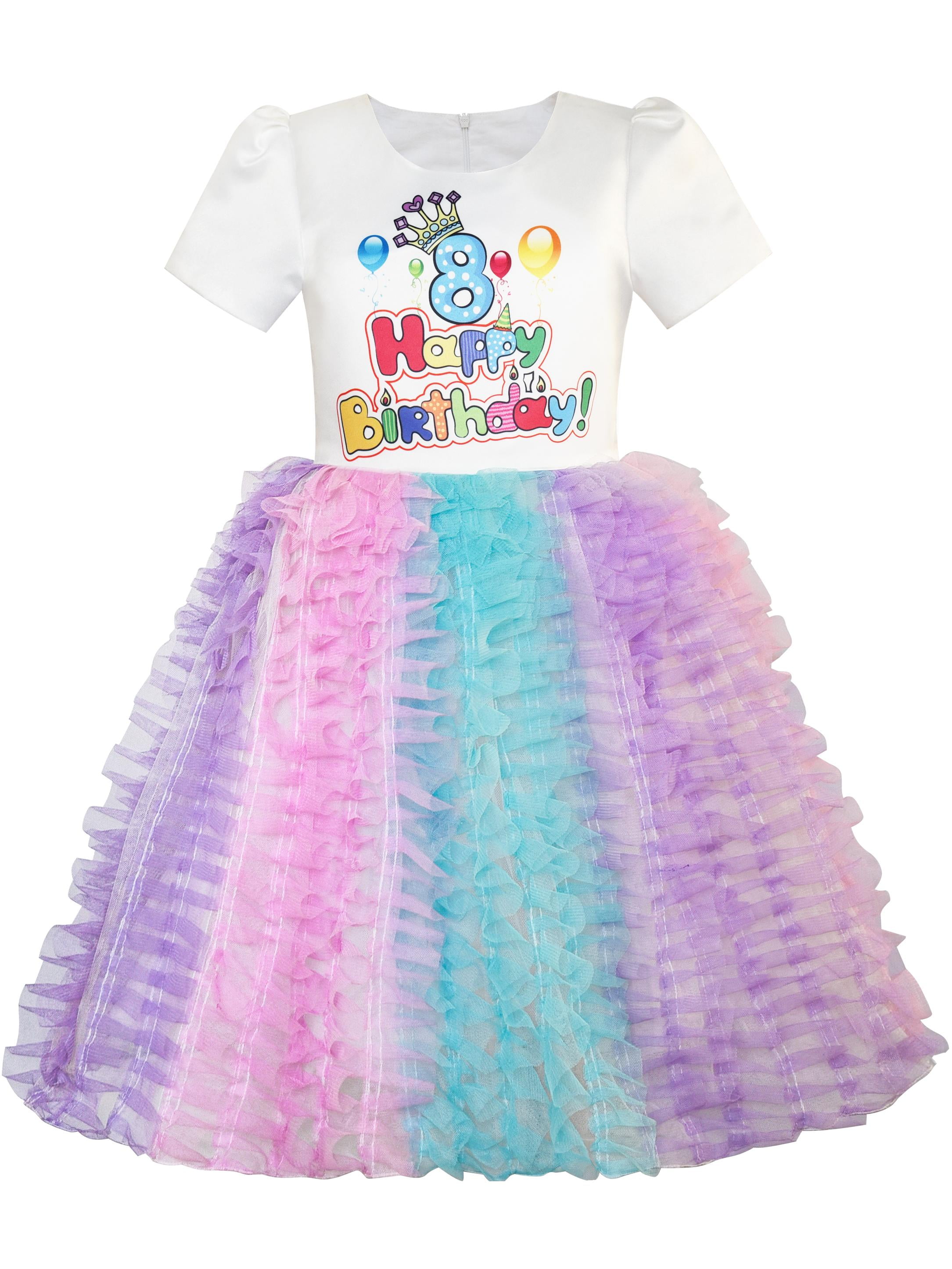Hello Kitty Girls Happy Birthday Tutu Dress Casual Dress