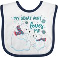 thumbnail image 3 of Inktastic My Great Aunt Loves Me Cute Polar Bears Boys or Girls Baby Bib, 3 of 4