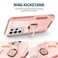 thumbnail image 3 of Samsung Galaxy S21 Ultra Case, Dteck Hybrid Rugged Shockproof Case with Ring Holder Kickstand, Compatible with Magnet Car Mount, Support Wireless Charging For Samsung Galaxy S21 Ultra,Rosegold, 3 of 7