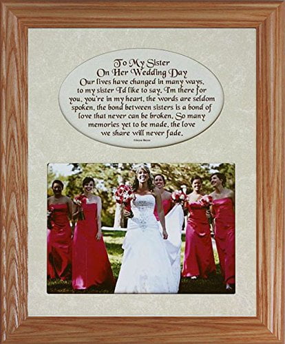 8x10 To My Sister On Her Wedding Day Photo Poetry Frame