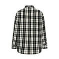 thumbnail image 5 of Plaid Shirts for Women Lightweigt Jackets Lapel Collar Long Sleeve Casual Button Down Shackets with Chest Pocket (XL, Black), 5 of 6