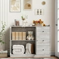 thumbnail image 4 of BeesClover Buffet Moderne de 43 Pouces, Bahut de Rangement avec Conception à Garde-Corps, Tablettes Ajustables et 3 Tiroirs, 4 of 8