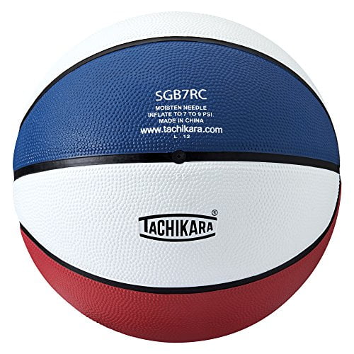 Tachikara SGB-7RC Basketball en Caoutchouc (Taille Réglementaire, Rouge, Blanc et Bleu)