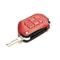 thumbnail image 3 of Vitodeco Genuine Leather Flip Key Fob Case Cover Protector Compatible for Jeep Wrangler, Gladiator (2018 - 2026 Models) (4-Button, Red), 3 of 5