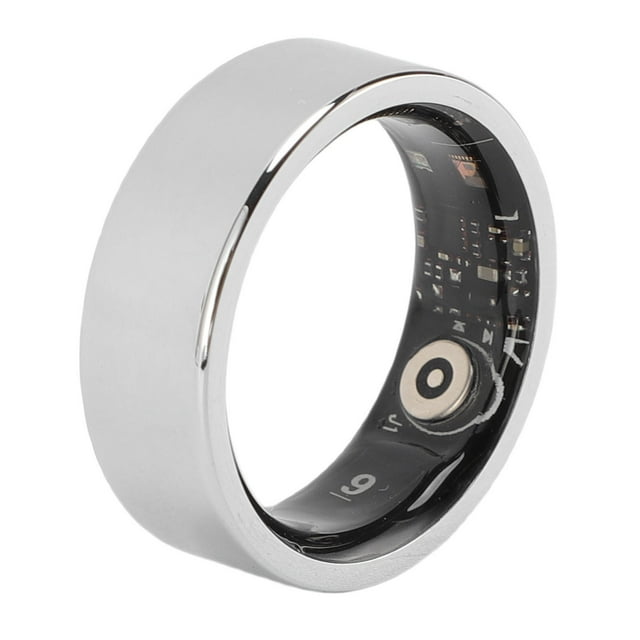 Fitness Ring, Remote Photo Control Sleep Monitoring High Precision Sensor Silver Smart Ring for Women Men 6,7,8,9,10,11,12,13