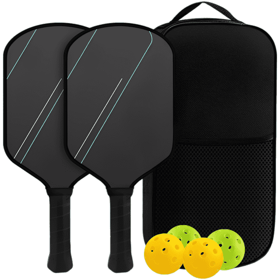 Pickleball Paddles Set, Carbon Fiber Lightweight Rackets with T700 Cloth Pattern Frosted Surface, 16 mm PP Honeycomb Core, Ergonomic Extended Handle, USAPA Approved