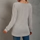 thumbnail image 4 of Mujer Camiseta de manga larga Puff manga Casual suelta Color puro moda transpirable sudadera femenina caqui XXL, 4 of 6