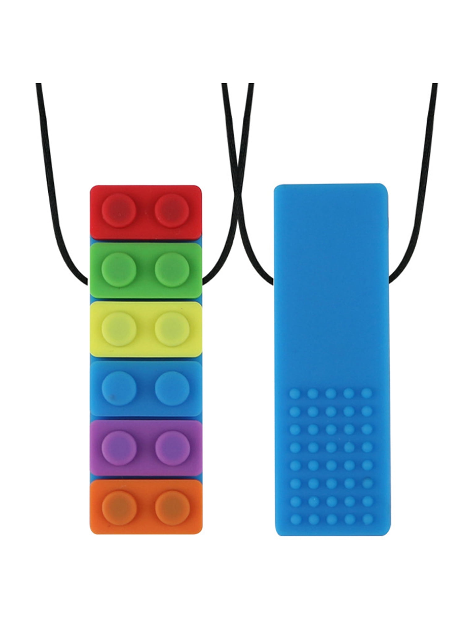 WODLLCAS Rainbow Brick Chew Baby Kids Silicone Teether Autism Sensory
