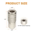 thumbnail image 2 of 5pcs Female Industrial Coupler 1/4" NPT M Style Air Hose Fittings Quick Connector for Air Compressor, Silver, 2 of 7