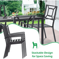 thumbnail image 5 of AECOJOY 7 Piece Outdoor Dining Set Patio Funiture Set On Sale Wood Grain Outdoor Table and Chairs on Clearance in Black, 5 of 6