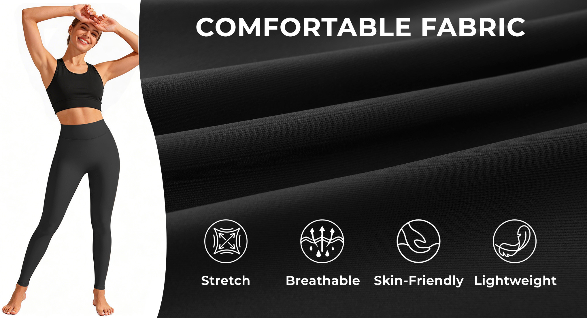 Rosvigor Women's High Waisted Yoga Leggings No Front Seam photo 5