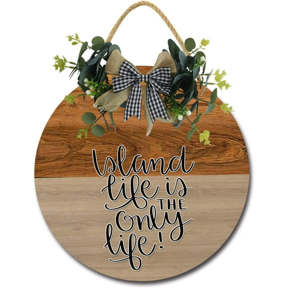Eveokoki 12" Rustic Hanging Wooden Signs,Bland Life is the Only Life Family Sign Rustic Wall Decor Indoor and Outdoor Decoration Farmhouse Primitive for Home Wall Sign Door