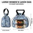 thumbnail image 5 of Pioneer Flower Floral Print Pattern Drawstring Lunch Bag Women - Drawstring Lunch Bag Insulated for Work Office - Stain-Resistant Large Lunchbags for Women with Multi-Pockets, 5 of 6