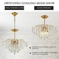 thumbnail image 6 of AFANQI Elegant Crystal Chandelier Gold Pendant Fixture Modern Ceiling Lamp 6 Lights, 6 of 10