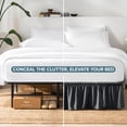 thumbnail image 3 of Bare Home Adjustable Wrap Around Bed Skirt - 15 Inch Drop - Easy Fit - Ruffle Pleats - Queen, Black, 3 of 10