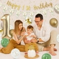 thumbnail image 3 of 1st Birthday Decorations Kit for Boys Girls, Happy Birthday Banner, Latex Confetti Balloons, Happy Birthday Decorations, Sage Green Safari Theme, 3 of 8