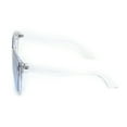 thumbnail image 3 of Womens Chic Horn RIm Style Inset Lens Squared Plastic Sunglasses Clear Gradient Blue, 3 of 4