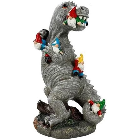 Dino Garden Statue Outdoor Decoration 5.9 ! Dinosaur Eating Gnomes Figurines! Gnome Garden Art Outdoor for Patio  Lawn  Yard Decoration  Housewarming Garden Gift!