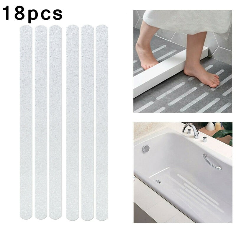 Safety T-Strips Clear Non-Slip Applique Mat Stickers Bath Tub & Shower 15" A+ 