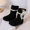 thumbnail image 4 of Girls Mid-Calf Boots Lace Bow Slouch Winter Casual Shoes for Toddler, 4 of 8