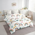 thumbnail image 3 of jejeloiu Rainbow Stripes Lines 7-Piece Bedding Comforter Set,Puppy Dogs Paws King Bedding Sets,Watercolor Graffiti Heart Print Bed Sheets For Kids,Ultra Soft Home Decor Reversible, 3 of 8