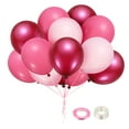 thumbnail image 1 of Uxcell 100 piezas de Globos de Fiesta Rosa/Rosa Metalizado/Tono Rojo Rosa con 2 Rollos de Cinta de 12 Pulgadas Globos de Cumpleaños de Látex, 1 of 5