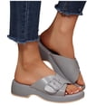 thumbnail image 4 of Bkhluea Women Buckle Strap Platform Wedge Sandals Slip On Comfortable Footwear For Casual Outdoor Party Daily Activities, 4 of 7