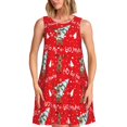 thumbnail image 1 of Balery Christmas Deer 1 Vestidos de verano para mujer con estampado: vestido holgado sin mangas, vestido playero informal y cómodo para días calurosos., 1 of 7