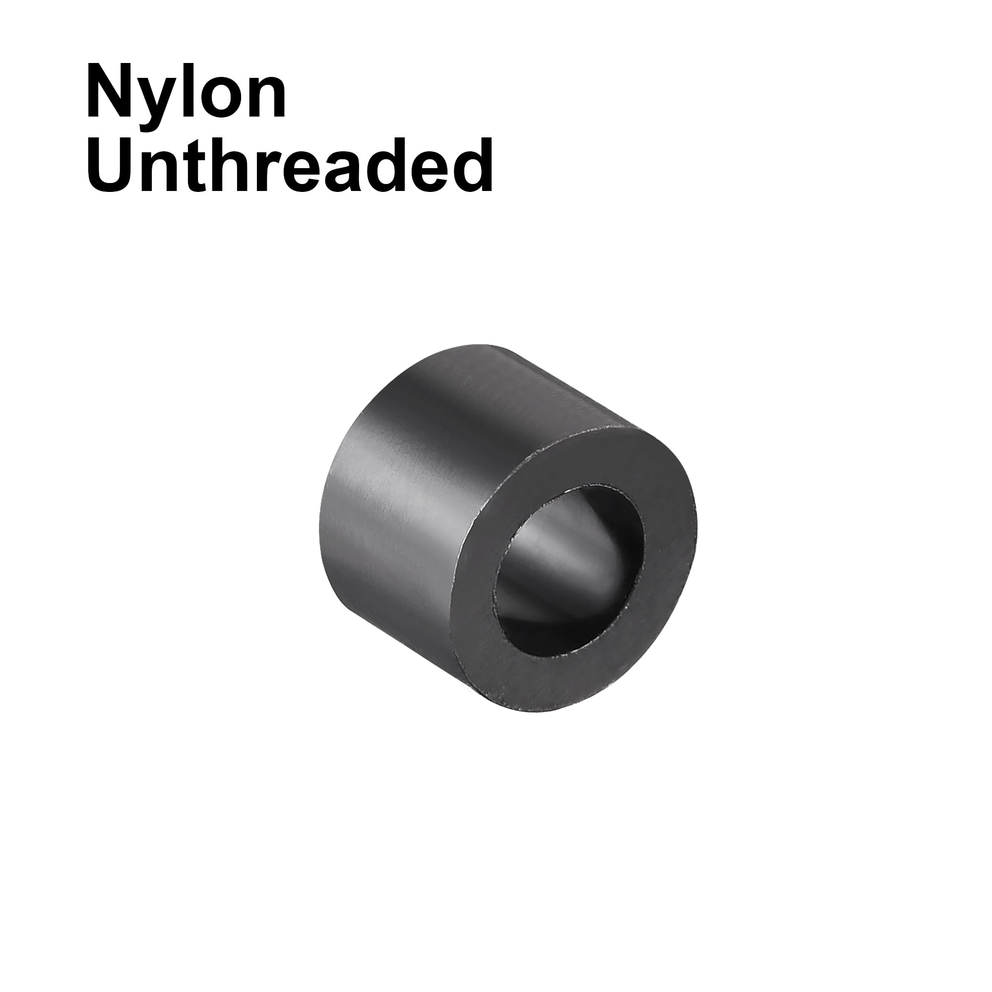 Nylon Round Spacer Washer 4.2mmx7mmx5mm Unthreaded for M4 Screws Black 100Pcs 