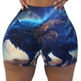 thumbnail image 2 of Fotbe Moonlit Blue Wolf Shorts Sin Costuras – Shorts Deportivos de Cintura Alta para Mujer, Elásticos para Gimnasio, Yoga, Running o Ciclismo-X-Large, 2 of 8