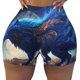 thumbnail image 2 of Balery Moonlit Blue Wolf Pantalones cortos de entrenamiento estampados para mujer, sin costuras, ajustados, para gimnasio, yoga, correr, deportes, ejercicio activo, fitness.-Small, 2 of 8