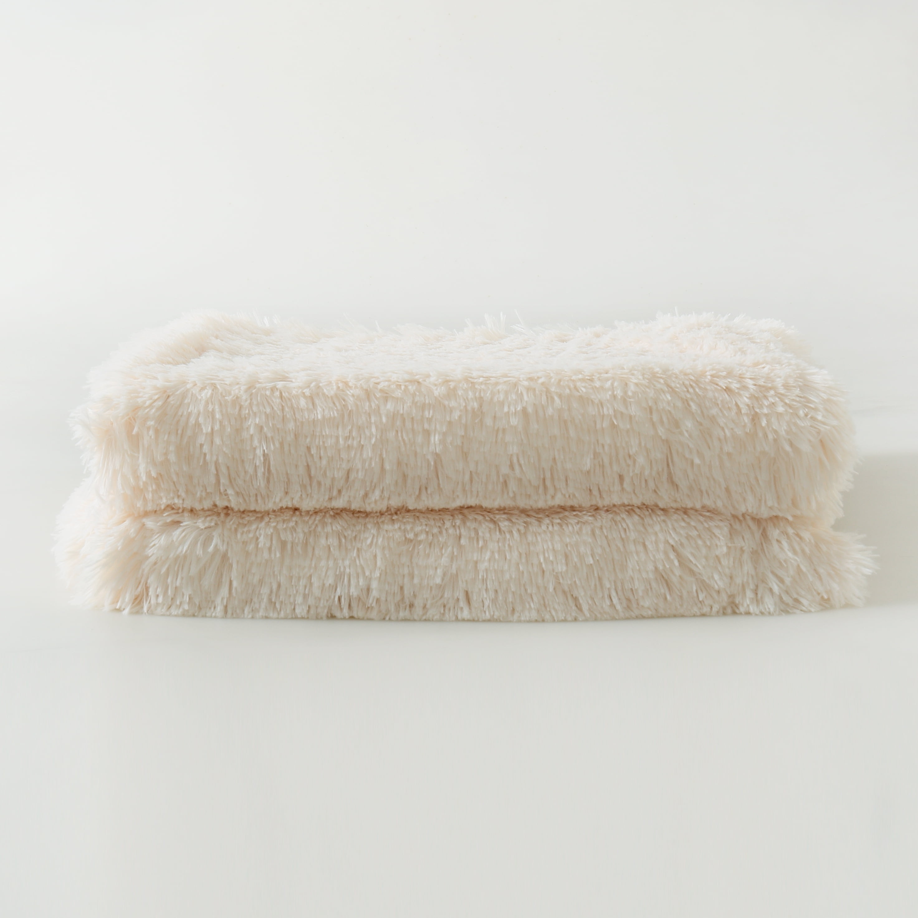 Reafort Luxury Long Hair Shaggy PV Fur Faux Fur Oversized Throw Blanket (Cream, 60"X70" Throw)