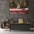 thumbnail image 5 of Mudket Framed Leopard in Floral Pink Bathtub Canvas Wall Art, Leopard Print Bathroom Wall Decor, Chic Animal Wall Art Ready to Hang - 12"L x 8"W, 5 of 10