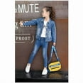 thumbnail image 2 of Peacolate Butterfly Embroidered Sequins Denim Jacket for Girls, Spring/Autumn, Ages 9-10 Years, 2 of 5