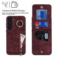 thumbnail image 2 of ELEHOLD for Samsung Galaxy S23 Plus 6.6" Vintage Leather Wallet Case,Practical Card Holders RFID Blocking Zipper Wallet Kickstand Ring Holder Shockproof Anti-Scratch Case for Women Men,Winered, 2 of 8