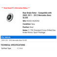 thumbnail image 2 of Rear Brake Rotor - Compatible with 2009, 2011 - 2012 Mercedes-Benz SL550, 2 of 2