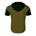 thumbnail image 6 of Fabrcox Men’s Hoodie Quarter Zip Short Sleeve Lightweight Sweat Shirt for Men Big and Tall Hiking Outdoor Summer Color Block Men's Tops, 6 of 8