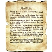 Catholic print picture - Psalm 23 on Old Paper R - 8" x 10" ready to be framed