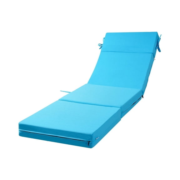 Chaise Lounge Cushions 2-Pack, 72x21x4in - Outdoor Patio Lounger Cushions, Waterproof Sun Lounger Pads with Ties, Thick Seat & Back Cushions, Teal