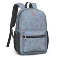 thumbnail image 2 of Paisley and Damask Blue Pattern 17" Waterproof Oxford School Backpacks for Teens, S-Shape Padded Straps, for School, Travel, Hiking, Camping, 2 of 4