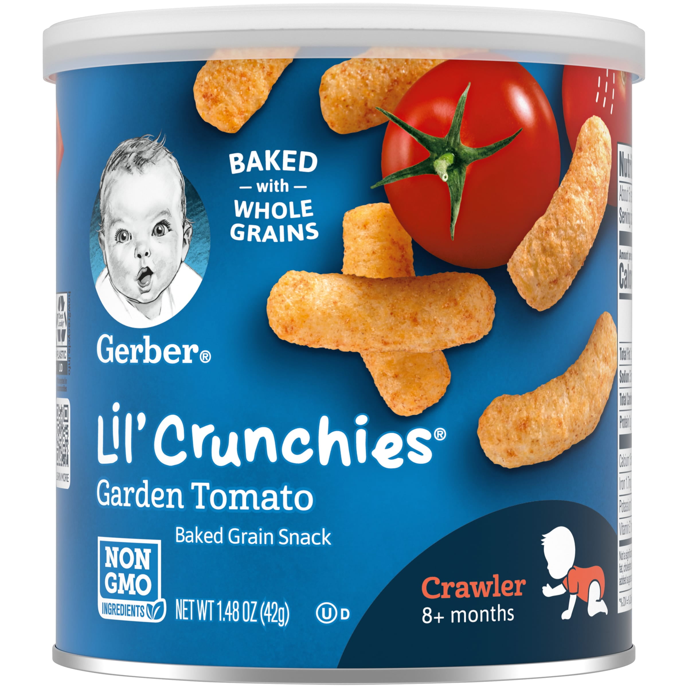 Gerber Lil' Crunchies Whole Grain Garden Tomato Baby Snack, 1.48 oz