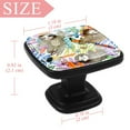 thumbnail image 4 of 4 Pcs Square Cabinet Handle Cupboard Knob Drawer Pulls Handle Tropical Sloth Toucan Leaf Drawer Knobs with Screws Furniture Decoration, 4 of 7