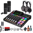 thumbnail image 1 of RODE RODECaster Pro II + 2x Headphones + 2x Podcast Microphone + 64GB Micro SD Memory Card + 2x 10 Foot XLR + 2x USB-C + 2x 1/4 TRS + More (Bundle), 1 of 8